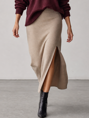 Romantic Luxe Off Shoulder Knit Top & Midi Skirt Set
