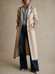 Nautical Chic Beige Rope Trim Coat