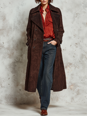 Urban Vintage Brown Suede Trench Coat
