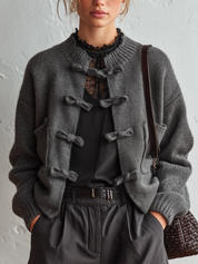 Romantic Chic Bow Tie Knit Cardigan Jacket