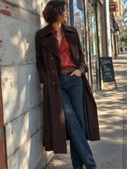 Urban Vintage Brown Suede Trench Coat