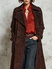 Urban Vintage Brown Suede Trench Coat