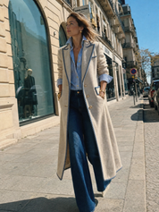 Nautical Chic Beige Rope Trim Coat