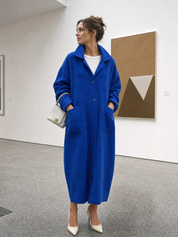 Cobalt Blue Textured Pocket Coat