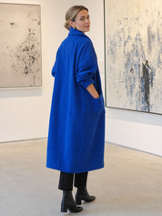 Cobalt Blue Textured Pocket Coat