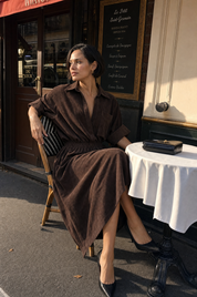 Urban Minimal Belted Shirt Midi Dress