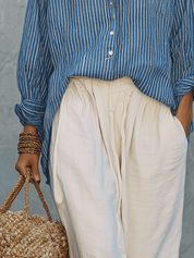 Bohemian Blue Stripe Airy Shirt