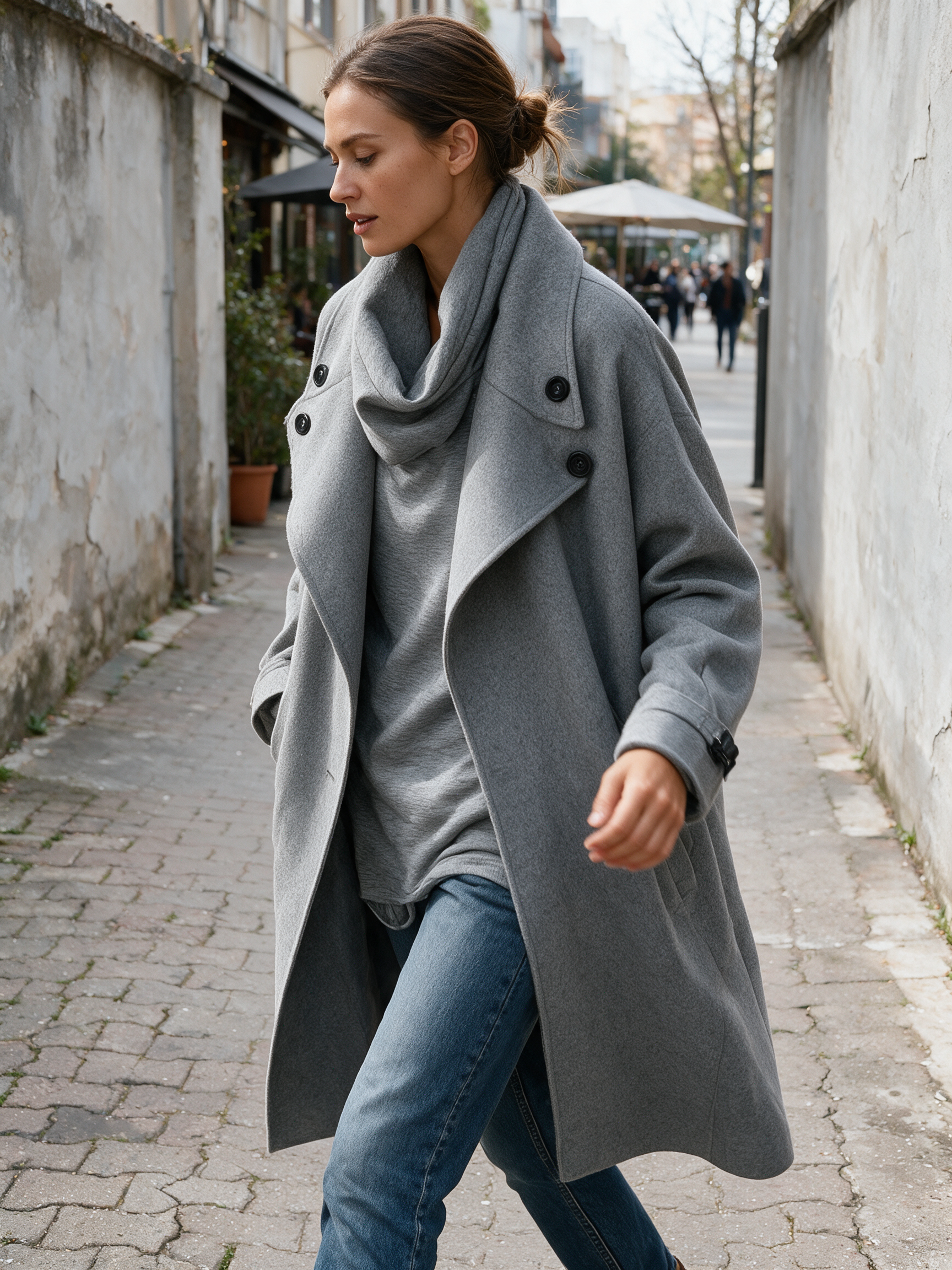 Quiet Chic Double-Breasted Long Trench Coat