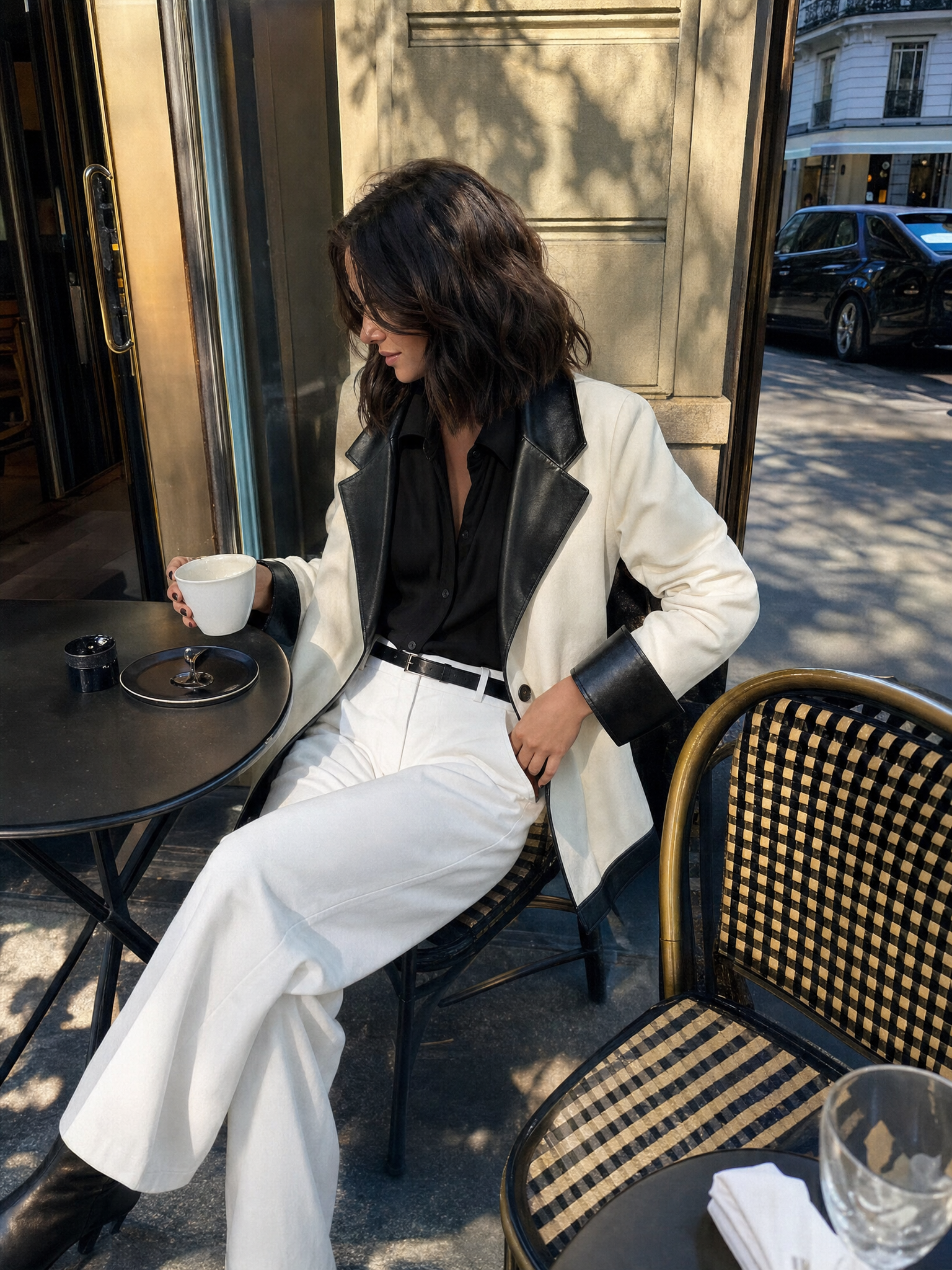 Urban Elegant Two-Tone Statement Blazer