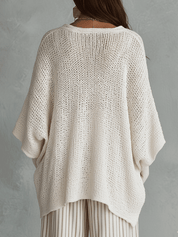 Effortless Neutral Bohemian Pullover Knit Top