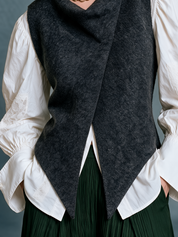 Quiet Luxe Asymmetric Vest & Romantic Blouse Set
