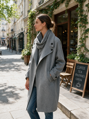 Quiet Chic Double-Breasted Long Trench Coat