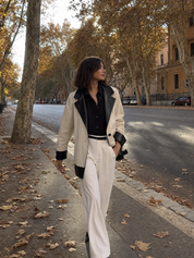Urban Elegant Two-Tone Statement Blazer