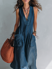 Bohemian style Wide leg Jumpsuit With Practical Pockets