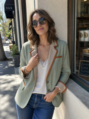Effortless Chic Sage Green Tailored Jacket