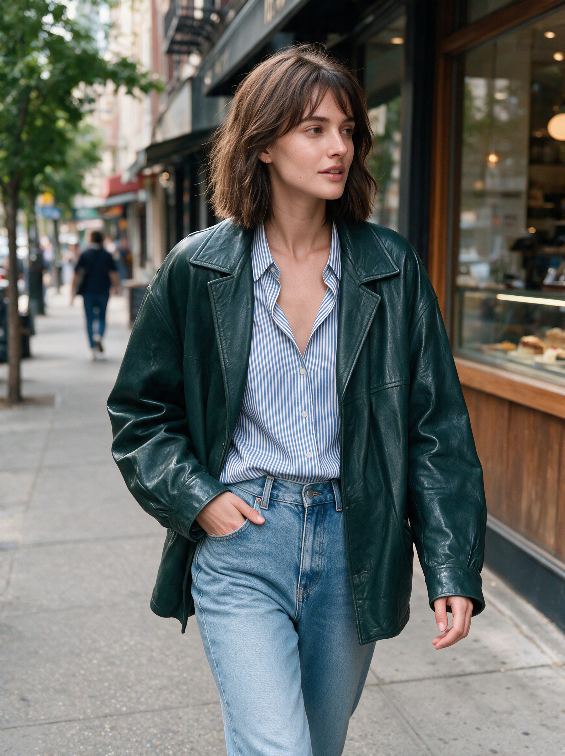 Urban Luxe Emerald Faux Leather Jacket