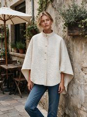Effortless Chic Button Front Cape Outerwear