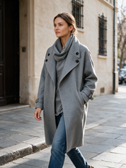 Quiet Chic Double-Breasted Long Trench Coat