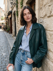 Urban Luxe Emerald Faux Leather Jacket
