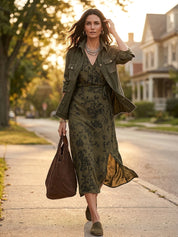 Effortless Cotton Canvas Relaxed-Fit Moss Green Cargo Jacket