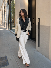 Urban Elegant Two-Tone Statement Blazer