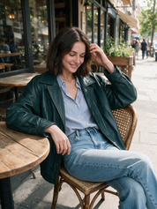 Urban Luxe Emerald Faux Leather Jacket