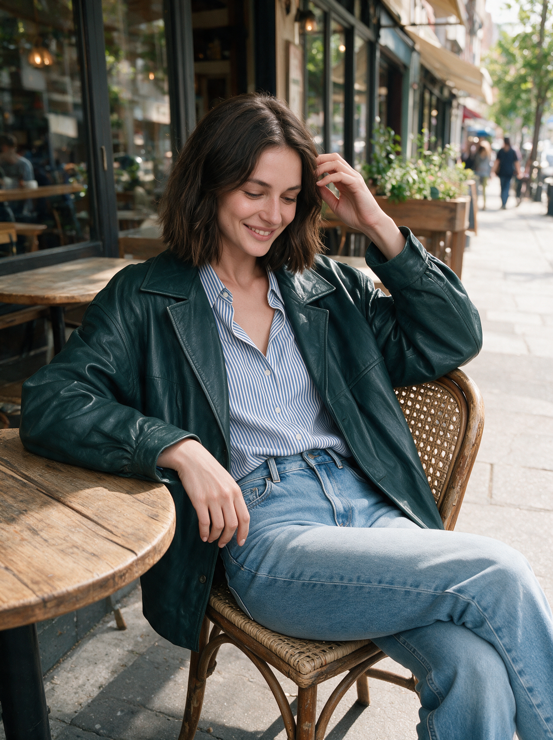 Urban Luxe Emerald Faux Leather Jacket