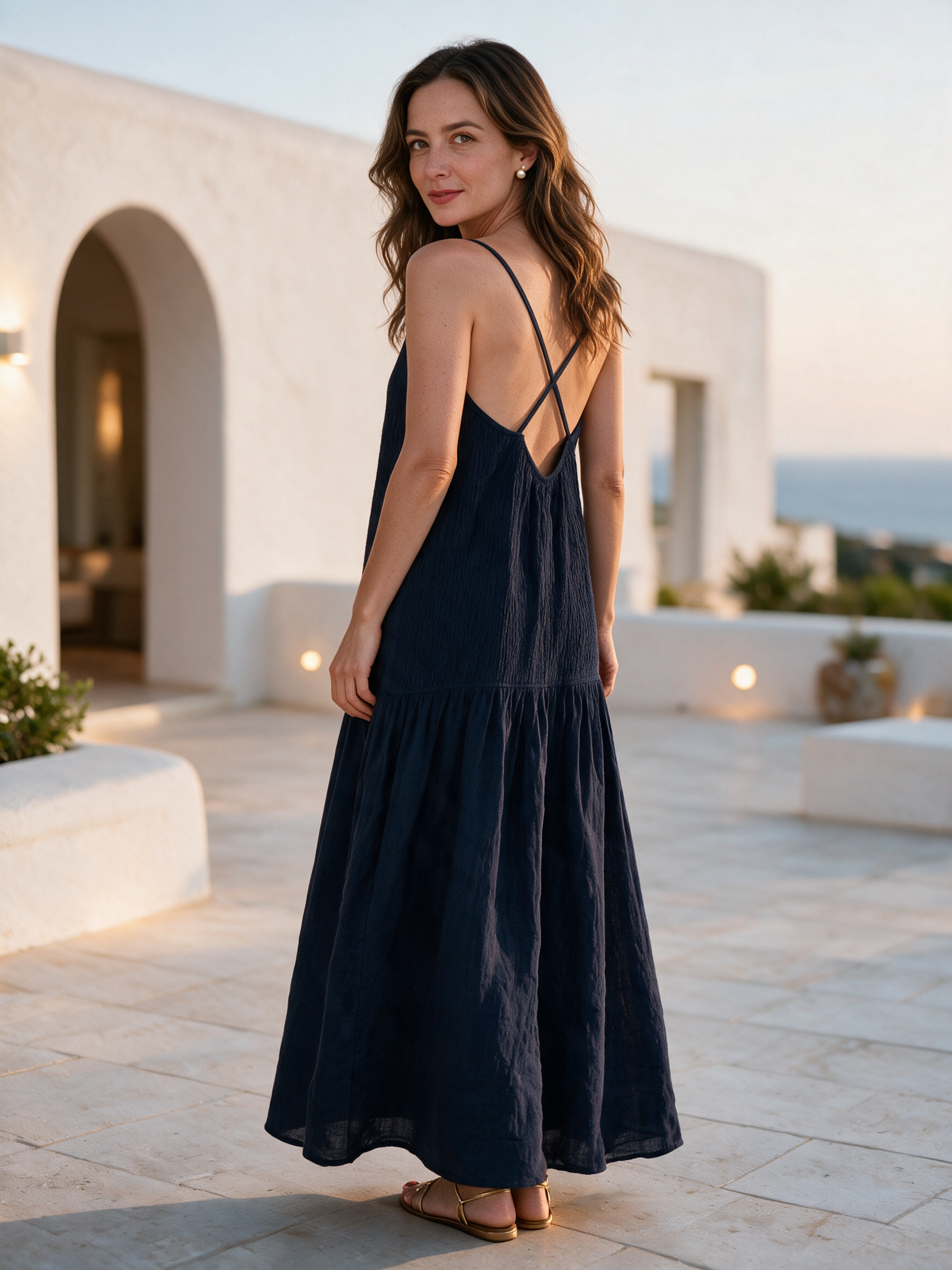 Bohemian Patchwork Cotton Linen Maxi Dress