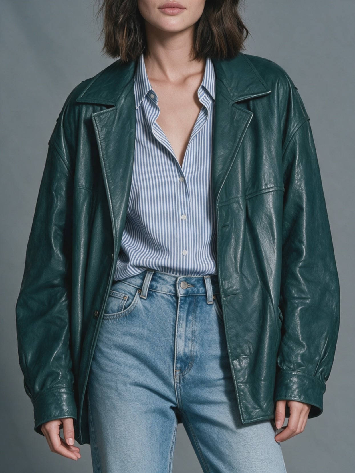 Urban Luxe Emerald Faux Leather Jacket