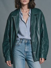 Urban Luxe Emerald Faux Leather Jacket